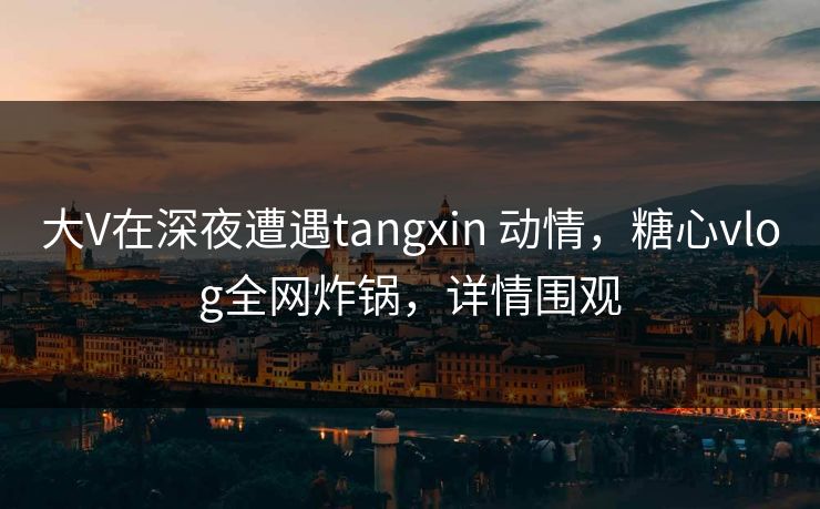大V在深夜遭遇tangxin 动情，糖心vlog全网炸锅，详情围观